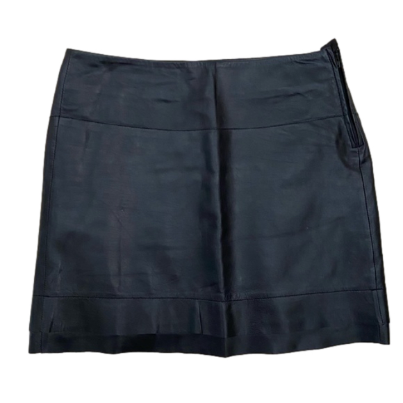 Black Leather Mini Skirt - Picture 1 of 5